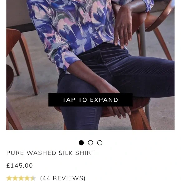 NWT Pure Collection Silk floral Long Sleeve Button Down Shirt - Picture 13 of 16